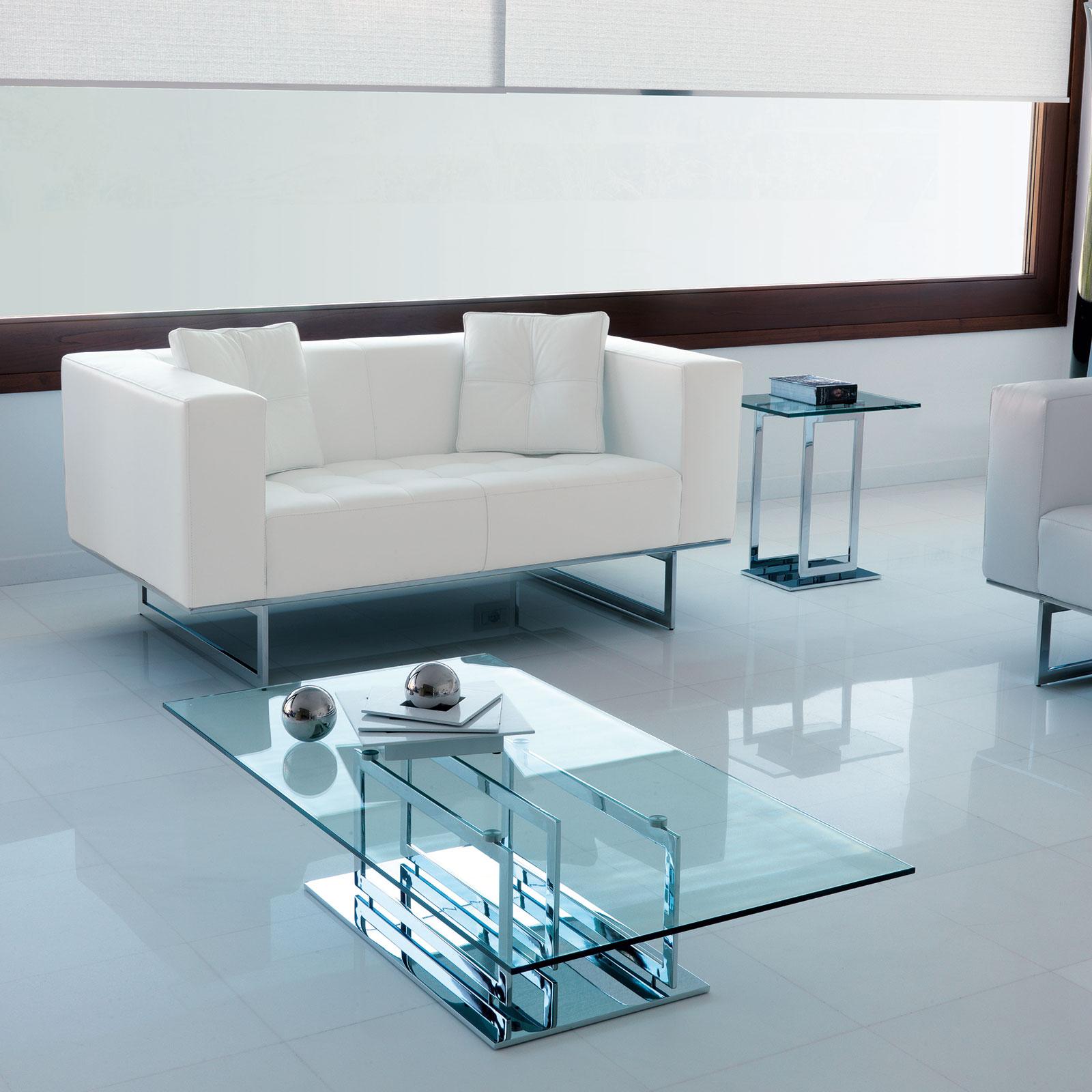 Excelsior tavolino basso in metallo e vetro italy dream design