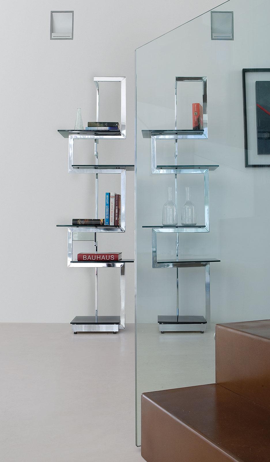 Heritage libreria metallo e vetro italy dream design Mensole design moderno