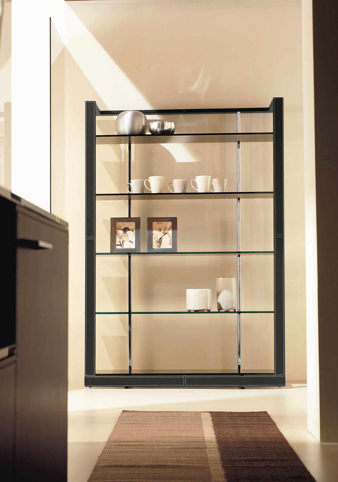 Times bookcase covered with hide leather IDD