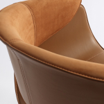 Airlux stool in smooth leather and Nubuck leather