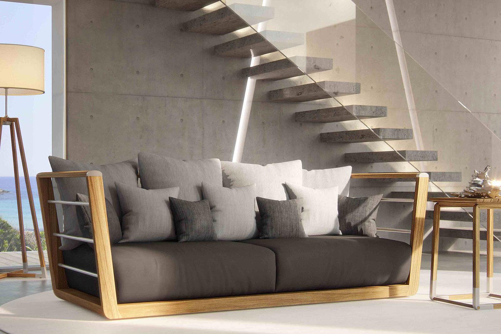 Abbraccio Outdoor Sofa In Teak Italy Dream Design Abbraccio Outdoor Sofa In Teak And Steel