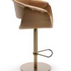 Elegant and luxurious leather stool. Revolving structure, height-adjustable. Design Noé Duchaufour Lawrence. Made in Italy. Worldwide home delivery.