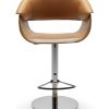 Elegant and luxurious leather stool. Revolving structure, height-adjustable. Design Noé Duchaufour Lawrence. Made in Italy. Worldwide home delivery.