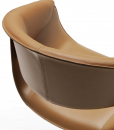 Sgabello in pelle, girevole, regolabile in altezza. Struttura in acciaio, seduta e schienale in cuoio e pelle. Design Noé Duchaufour Lawrance. Made in Italy