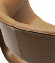 Sgabello in pelle, girevole, regolabile in altezza. Struttura in acciaio, seduta e schienale in cuoio e pelle. Design Noé Duchaufour Lawrance. Made in Italy