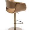 Elegant and luxurious leather stool. Revolving structure, height-adjustable. Design Noé Duchaufour Lawrence. Made in Italy. Worldwide home delivery.