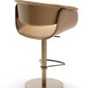 Elegant and luxurious leather stool. Revolving structure, height-adjustable. Design Noé Duchaufour Lawrence. Made in Italy. Worldwide home delivery.