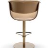 Elegant and luxurious leather stool. Revolving structure, height-adjustable. Design Noé Duchaufour Lawrence. Made in Italy. Worldwide home delivery.