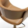 Elegant and luxurious leather stool. Revolving structure, height-adjustable. Design Noé Duchaufour Lawrence. Made in Italy. Worldwide home delivery.
