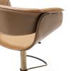 Elegant and luxurious leather stool. Revolving structure, height-adjustable. Design Noé Duchaufour Lawrence. Made in Italy. Worldwide home delivery.