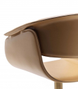 Sgabello in pelle, girevole, regolabile in altezza. Struttura in acciaio, seduta e schienale in cuoio e pelle. Design Noé Duchaufour Lawrance. Made in Italy