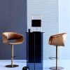 Elegant and luxurious leather stool. Revolving structure, height-adjustable. Design Noé Duchaufour Lawrence. Made in Italy. Worldwide home delivery.