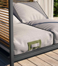 Alcova is an intimate and exclusive outdoor daybed that looks like a large luxurious canopy bed with 2 independent reclining mattresses. Free home delivery.