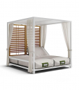 Day bed d'extérieur en aluminium gris ou blanc avec chaise longue réglable. Vente en ligne de meubles de jardin design haut de gamme. livraison gratuite