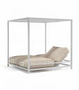 Day bed d'extérieur en aluminium gris ou blanc avec chaise longue réglable. Vente en ligne de meubles de jardin design haut de gamme. livraison gratuite