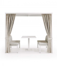 Shop online for a luxurious outdoor dining area with gazebo, complete with two benches and a rectangular table. Aluminium structure. Free home delivery.
