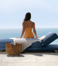 Luxurious and comfortable sunbed in Accoya wood designed by Ludovica & Roberto Palomba. The best outdoor furniture in online shopping and free home delivery