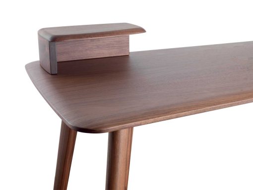 Useful as a writing desk as well as a console, Atlante is made in Italy with Canaletto walnut wood. Asymmetrical top, perfect for small spaces. Free shipping.