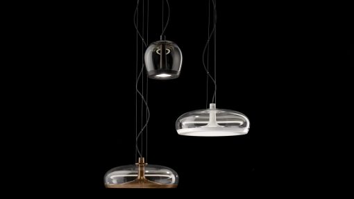 Modern LED suspension, double switching and dimmable. Murano's glass. Design by Patrick Jouin. Free home delivery. 100% made in Italy. Colour customization.