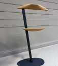 Metal and solid wood valet stand made in Italy in a modern version for the most demanding people's bedroom. Design Roberto Buscato. Home delivery.