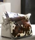 borsa porta riviste salotto pelle cuoio cavallino pony mucca bovino pieno fiore anilina made in italy lusso arredamento casa yacht