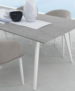 table d' extérieur de repas rectangulaire ameublement design haut de gamme jardin luxe moderne en ligne meuble site italiens qualité aluminium ciment