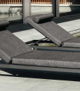 Pure design and high-quality materials. Marco Acerbis created Clariss sunbed in grey colour. Reclinable, stackable, removable cushions. Free home delivery.