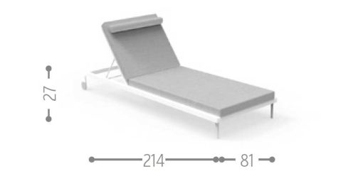 Pure design and high-quality materials. Marco Acerbis created Clariss sunbed in grey colour. Reclinable, stackable, removable cushions. Free home delivery.