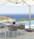 table d' extérieur de repas rectangulaire ameublement design haut de gamme jardin luxe moderne en ligne meuble site italiens qualité aluminium ciment