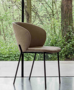 Clo Armchair – metal frame in embossed bronze finish – upholstery in Yucatan linen fabric finish