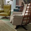 Hand-woven shell and comfortable cushions. Cocoon swivel armchair has feather cushions and frame ropes leather covered. Online shopping, free home delivery.
