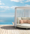 Shop online for the best high-quality outdoor furniture. The Corallo round garden canopy bed is wide, comfortable, and exclusive. Free home delivery.