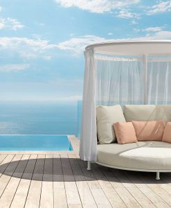 Shop online for the best high-quality outdoor furniture. The Corallo round garden canopy bed is wide, comfortable, and exclusive. Free home delivery.