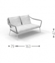 2 seats outdoor sofa. A pretty love seat for your garden. Complete your outdoor lounge with the best Italian furniture. Online shopping. Free home delivery.