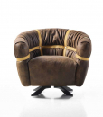 Complete your refined interior furniture with a luxurious brown leather armchair designed by Giuseppe Viganò. 100% made in Italy. Shop online, free delivery