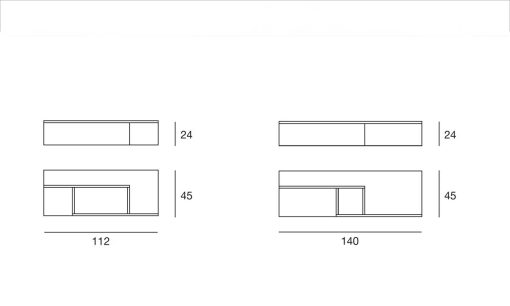 Crunch wooden shelf - dimensions