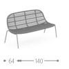 Alluminio e corde intrecciate. Design di Ludovica e Roberto Palomba. Un divanetto love seat lussuoso. Vendita online e consegna a domicilio.