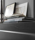 3 doors sideboard designed by Andrea Lucatello and made in Italy. Black ceramic top, anthracite grey frame. Glass shelves, no handles. Free home delivery.