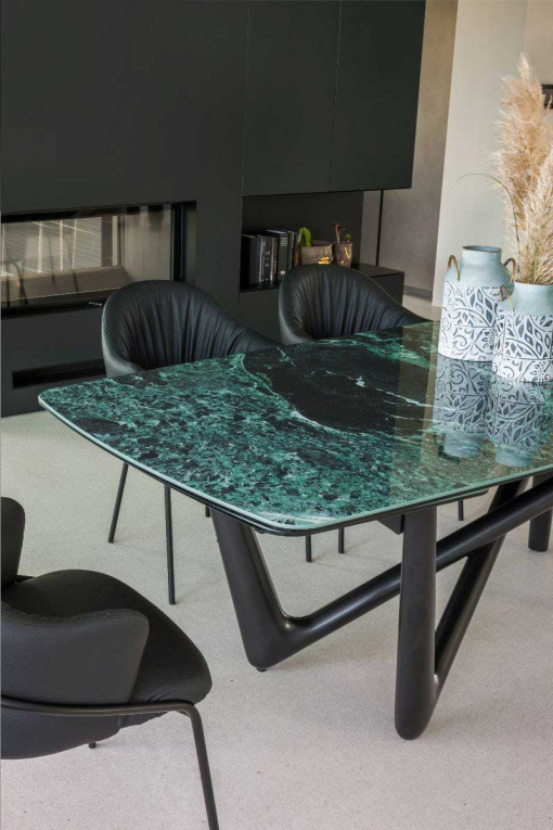 Edge tavolo allungabile in ceramica verde Alpi