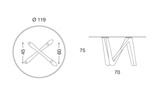 Vente en ligne de meubles haut de gamme de production italienne. Table ronde en verre transparent. Design Andrea Lucatello. Livraison à domicile gratuite.