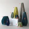 Vase for the interior. Made in Italy hide leather pot. Design Gian Paolo Venier. Many colours and sizes. On line shopping. Home delivery.