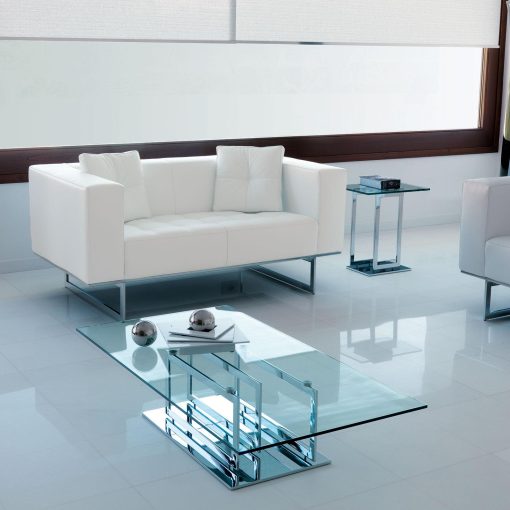Excelsior is a beautiful glass and metal coffee table made in Italy. Contemporary meets modern with this luxury coffee table part of our Life Class collection.