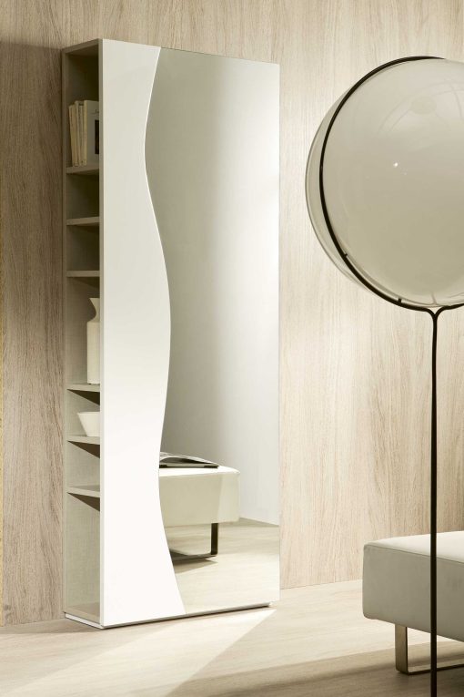 Meuble d'entrée en bois avec porte miroir et etagères. Vente en ligne de meubles d'entrée design et originaux hauts de gamme made in italy réalisés artisanalement.