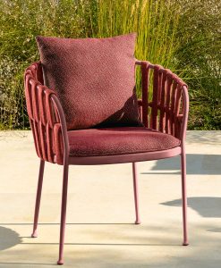 The Fabric red outdoor chair has an original padded rope weaving and is available in free home delivery. Shop online for the best high-quality furniture.