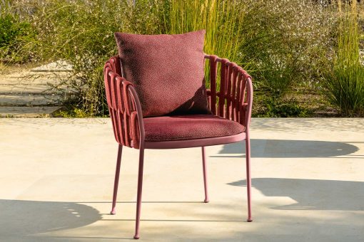 The Fabric red outdoor chair has an original padded rope weaving and is available in free home delivery. Shop online for the best high-quality furniture.