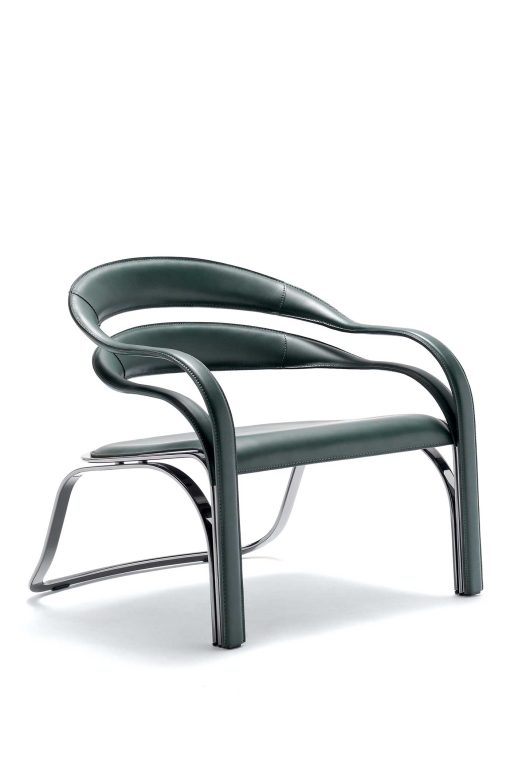 Fettuccini est un fauteuil design en cuir signé Vladimir Kagan. Style minimaliste, structure en acier. Livraison gratuite.