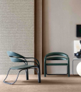 Fettuccini W, a lounge leather armchair, is a surprising item designed by great Vladimir Kagan. This home and office lounge leather armchair will add elegance and style.