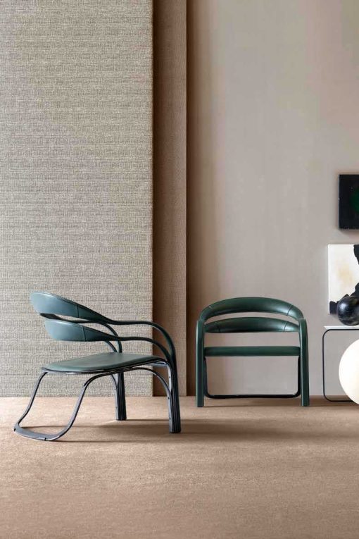 Fettuccini W, a lounge leather armchair, is a surprising item designed by great Vladimir Kagan. This home and office lounge leather armchair will add elegance and style.