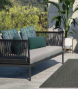 Shop online for exclusive patio furniture. Flare 2 seat garden sofa has a solid grey aluminium frame. Free shipment on luxurious outdoor lounge sets.