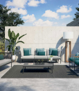 Shop online for exclusive patio furniture. Flare 2 seat garden sofa has a solid grey aluminium frame. Free shipment on luxurious outdoor lounge sets.